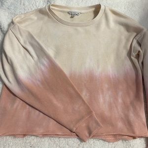 cream and pink cropped sweatshirt